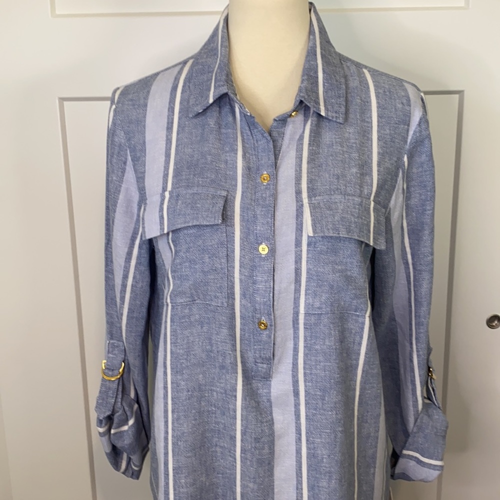 NWT Ellen Tracy Long-Sleeve Tunic Pullover Top